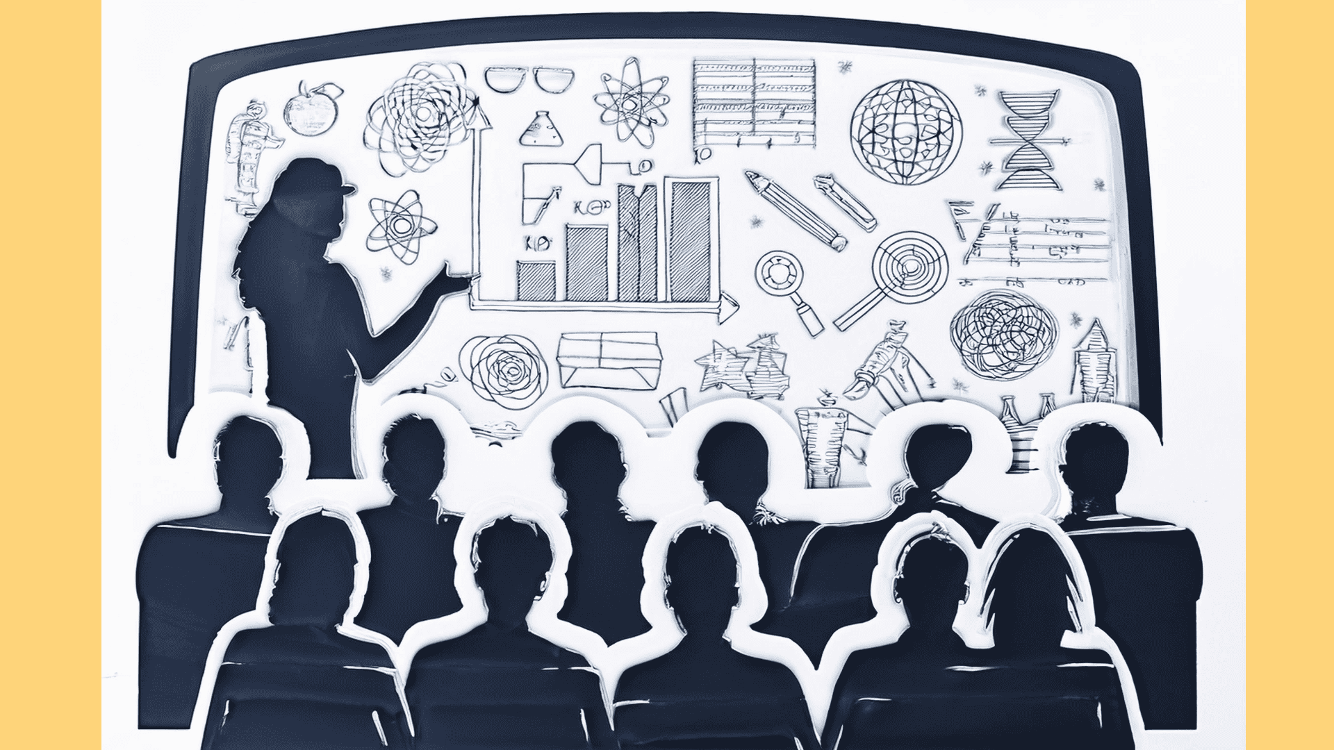 Image shows a lecture