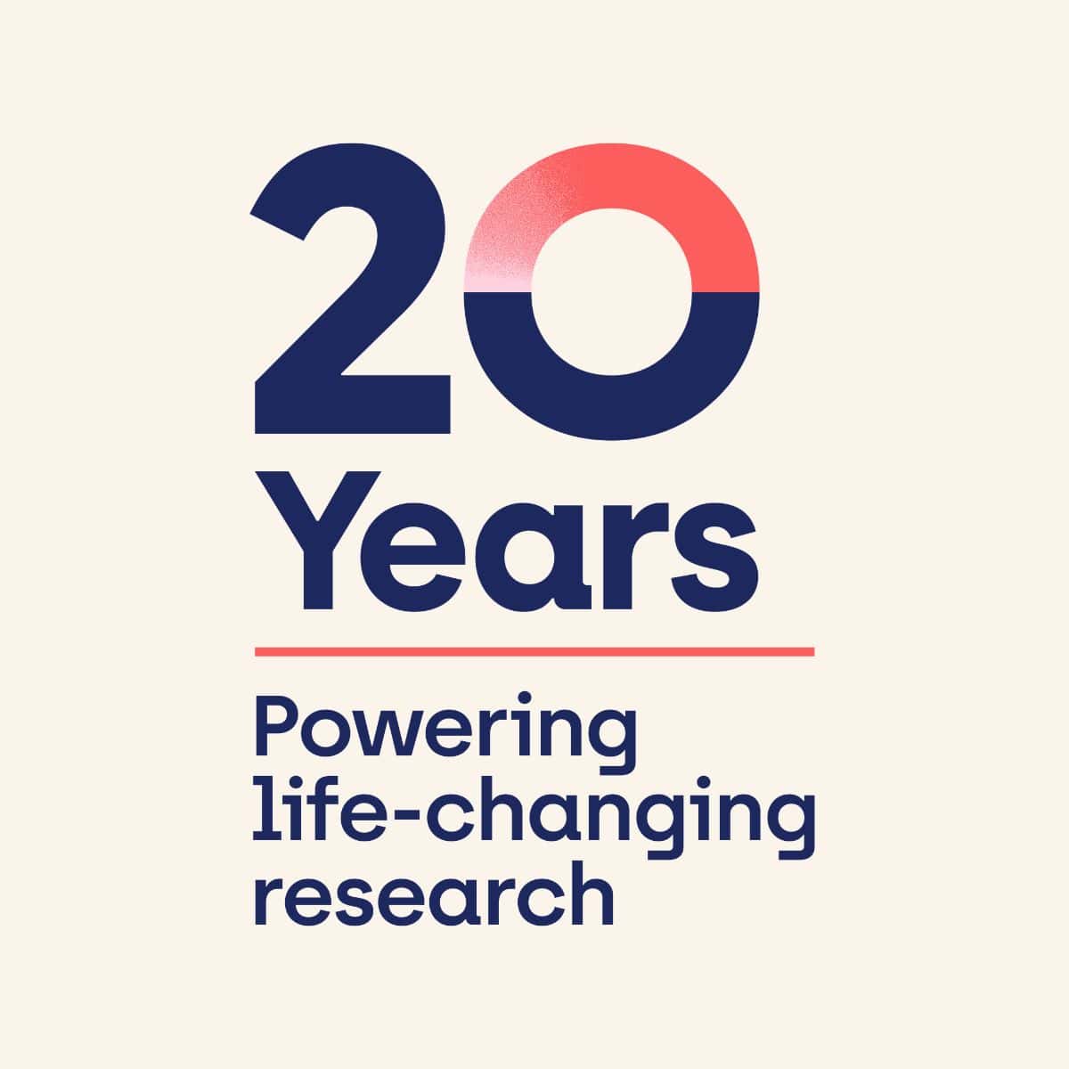 Image is a logo for NIHR20 the wording says 20 years powering life-changing research
