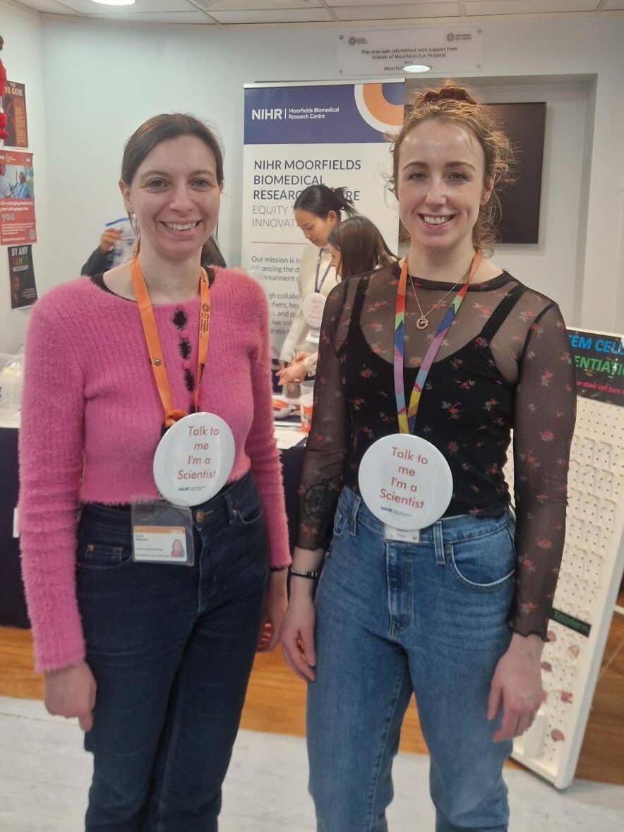 Image shows two women left to right Research Fellow Cecile Mejecase and Research Associate Maria Toms 